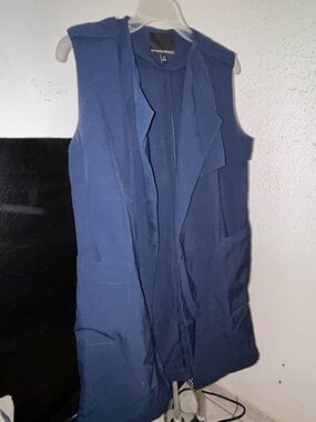 Banana Republic Navy Open-Front Sleeveless Vest